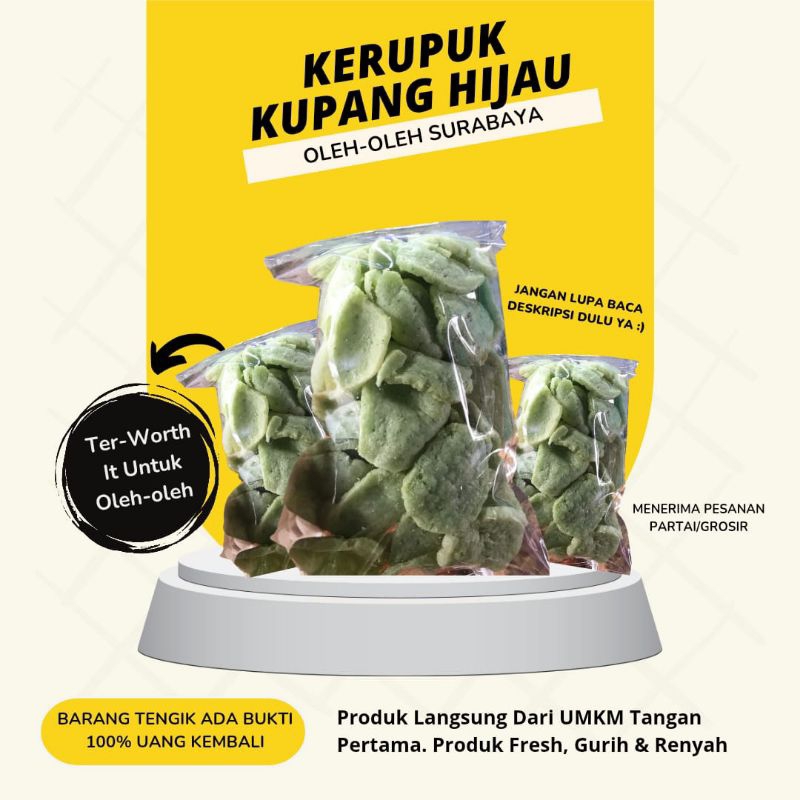 

Kerupuk Kupang Hijau Khas Kenjeran Surabaya