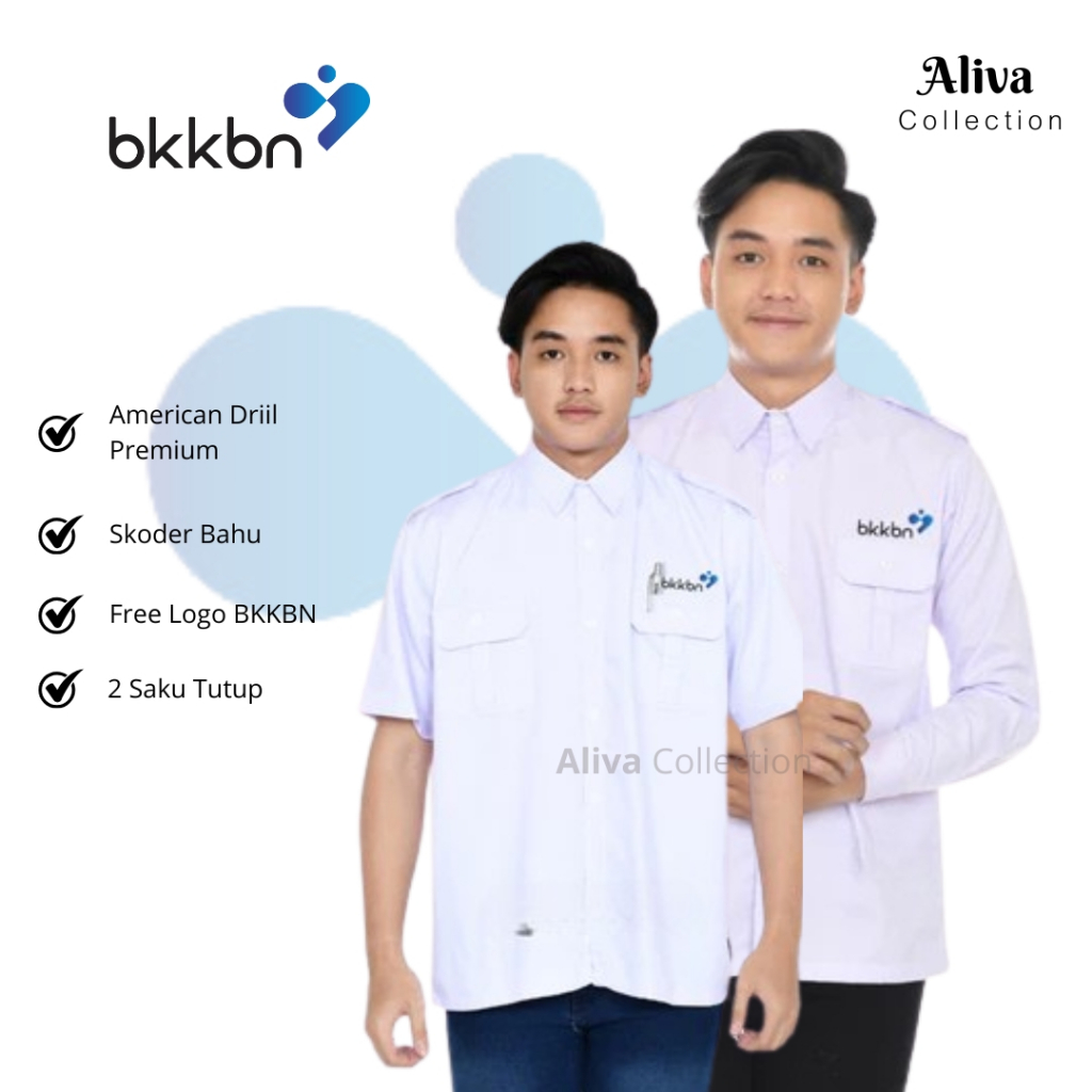 Seragam kemeja Pria Baju Karyawan Kemeja Kerja BKKBN Putih