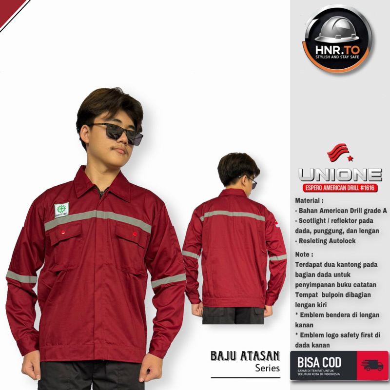 Wearpack Atasan / Kemeja Wearpack Atasan / Baju Wearpack Safety Maroon