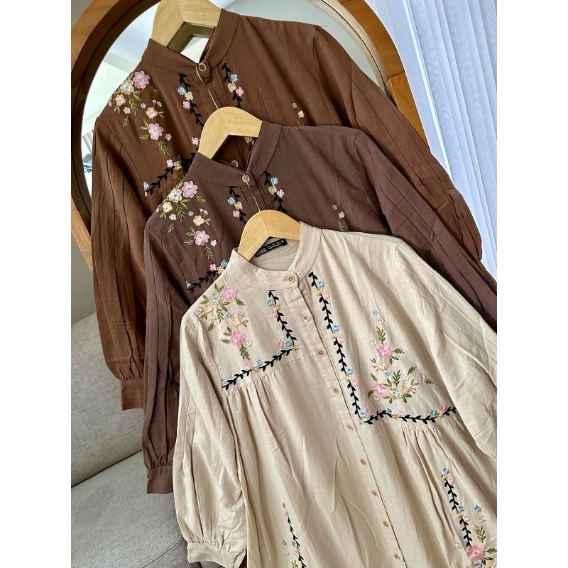 Gamis Linen Bordir Kayla