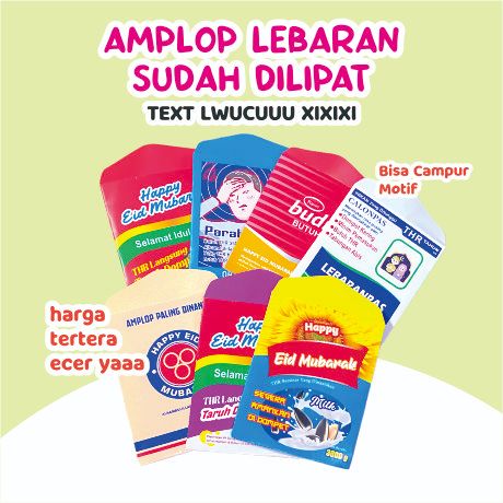 

(ECER) AMPLOP LEBARAN EKSKLUSIF DENGAN KATA KATA UNIK SIAP PAKAI | ANGPAO | MINIMAL 3 PCS
