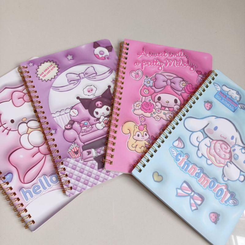 

Buku tulis A5 ring isi full motif 2813N Cinnamoroll Kuromi My melody Hello Kitty