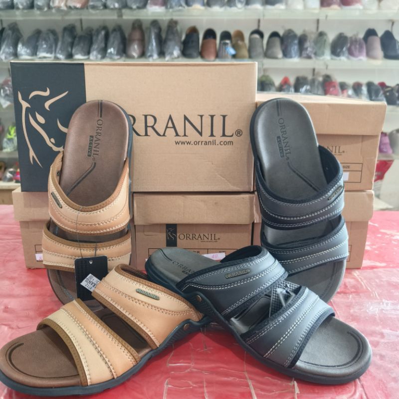 SANDAL PRIA ORRANIL | SANDAL PRIA TERBARU | SANDAL ORRANIL 8112 HITAM DAN TAN