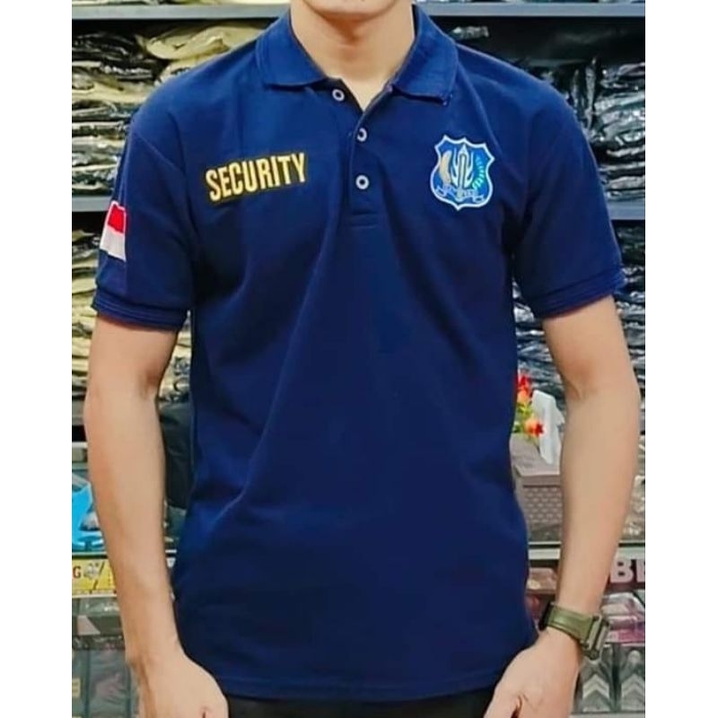 KAOS KERAH SECURITY, KAOS KERAH SATPAM BORDIR