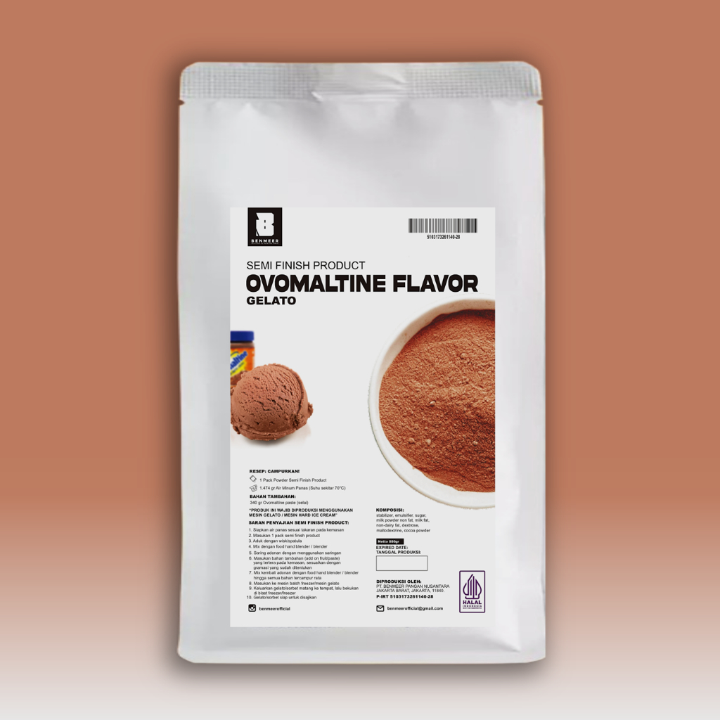 

BENMEER GELATO Semi Finish Product (Custom) Ovomaltine - Batch 2,7kg