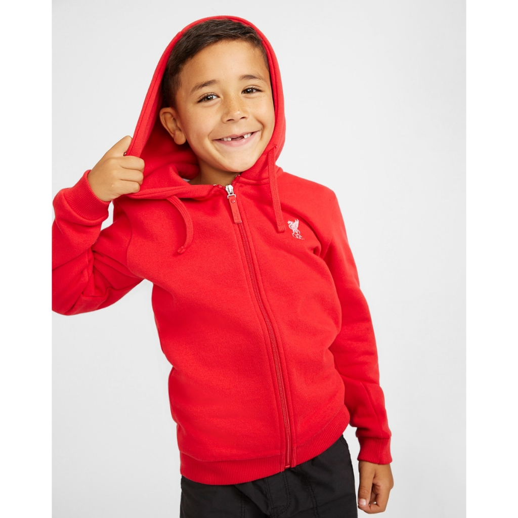 Liverpool FC  Junior Zip Through Red Hoody  - Official LFC Jaket Original Anak
