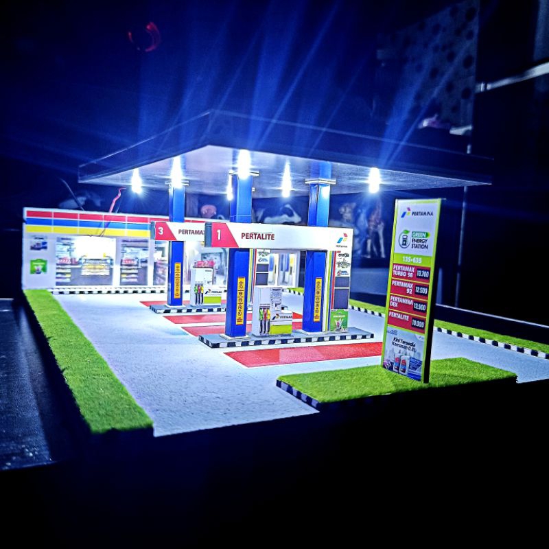 Diorama Diecast Hotwheels/Miniatur Skala 1:64 [SPBU Pertamina]