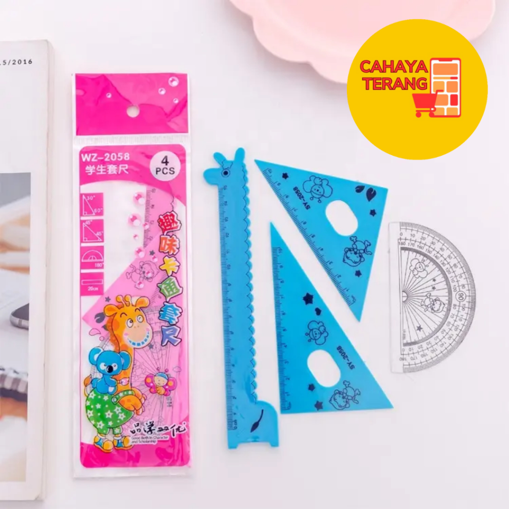 

CT 4 IN 1 PENGGARIS PLASTIK MODEL BENTUK HEWAN JERAPAH / PENGGARIS 1 SET 4 KARTUN LUCU 15CM GIRAFFE RULER