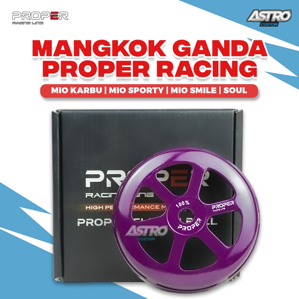Mangkok Kampas Ganda Proper Mio Karbu Sporty Smile Fino Soul Karbu Mangkok Kartel Upgrade CVT Racing