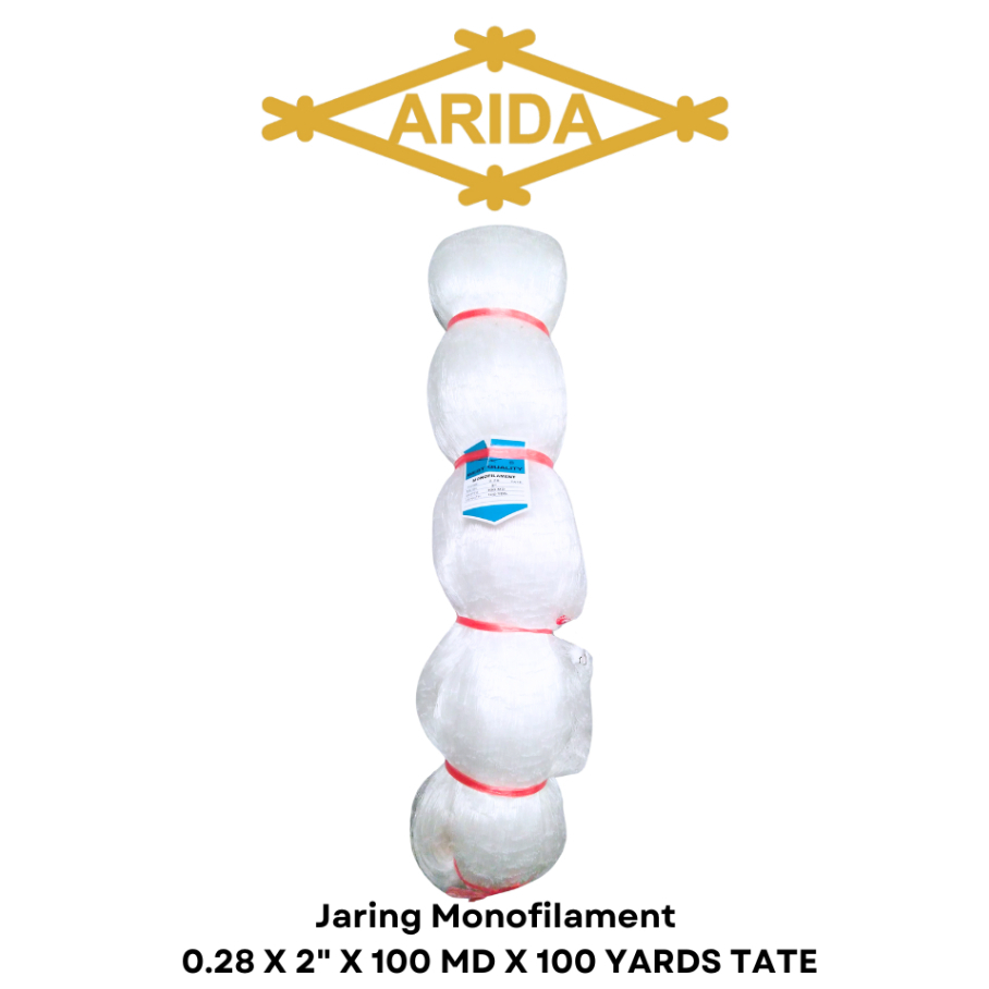 Jaring Monofilament Arida 0.28 X 1.9" X 100 MD X 100 YARDS TATE