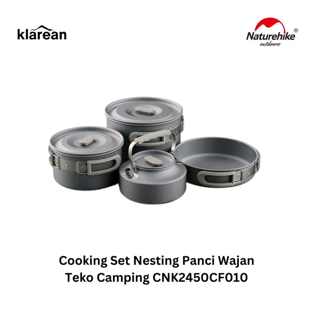 Naturehike CNK2450CF010 Cooking Set Nesting Panci Wajan Teko Camping