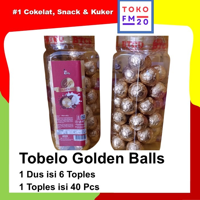 

Tobelo Golden Balls coklat bola mini isi 40 pcs per botol