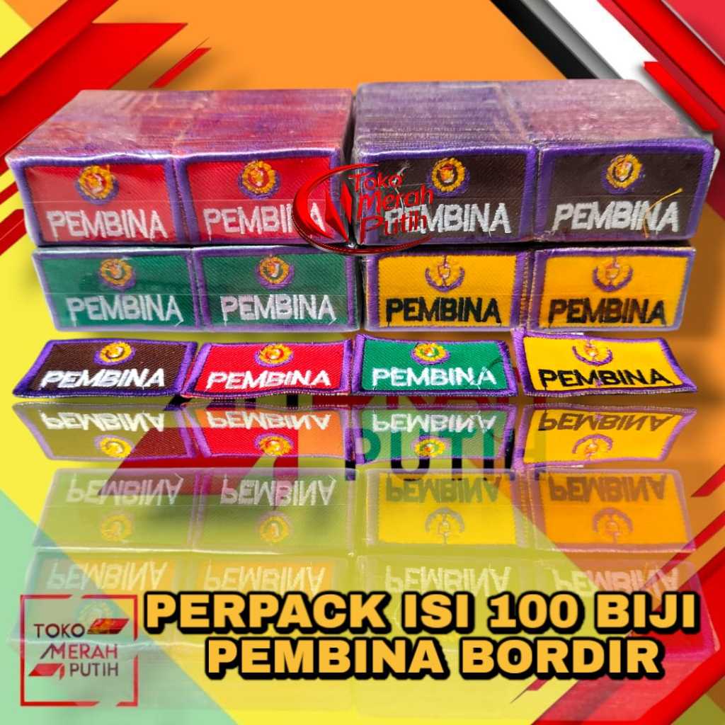 (ISI 100 BIJI) Badge bed pembina pramuka bordir