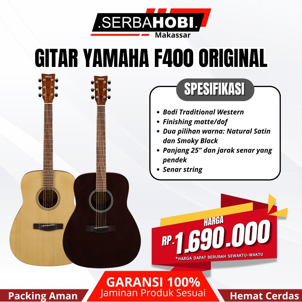 GITAR AKUSTIK YAMAHA F400 ORIGINAL / GITAR AKUSTIK STRING YAMAHA / YAMAHA F400 KUALITAS BAGUS
