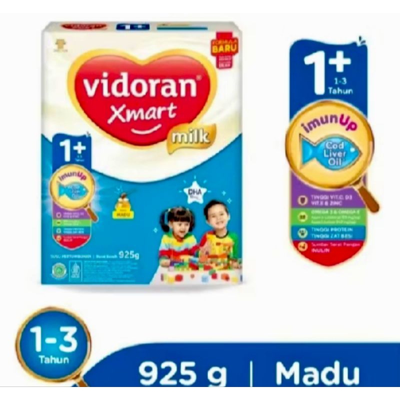 

vidoran Xmart 1+ Madu 925gr Susu Formula Pertumbuhan Anak 1-3 Tahun