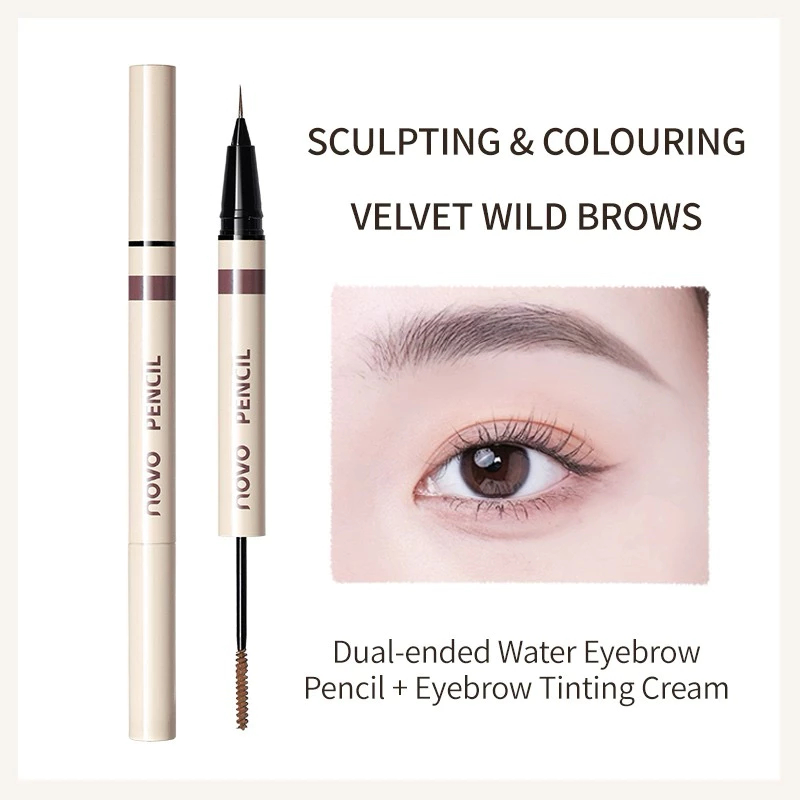 (READY STOCK) NOVO Vivid 3D Double-Head Eyebrow Pencil 2 in 1 Pensil dan Sisir Alis 6065