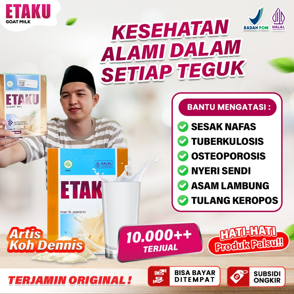 

Susu Kambing Asli 100% Alami Membantu Meredakan Sakit Sesak Nafas, Kesulitan Bernafas, Asma, Sakit Dada, Nyeri Pada Bagian Dada Aman Semua Usia - Etaku Goat Milk Original 200gr