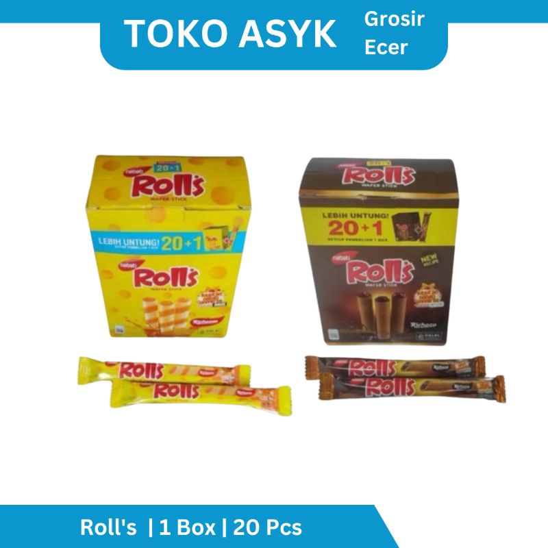 

RICHEESE NABATI WAFER STICK ROLLS KEJU NABATI ROLLS BOX ISI 20PCS ROLLS 500