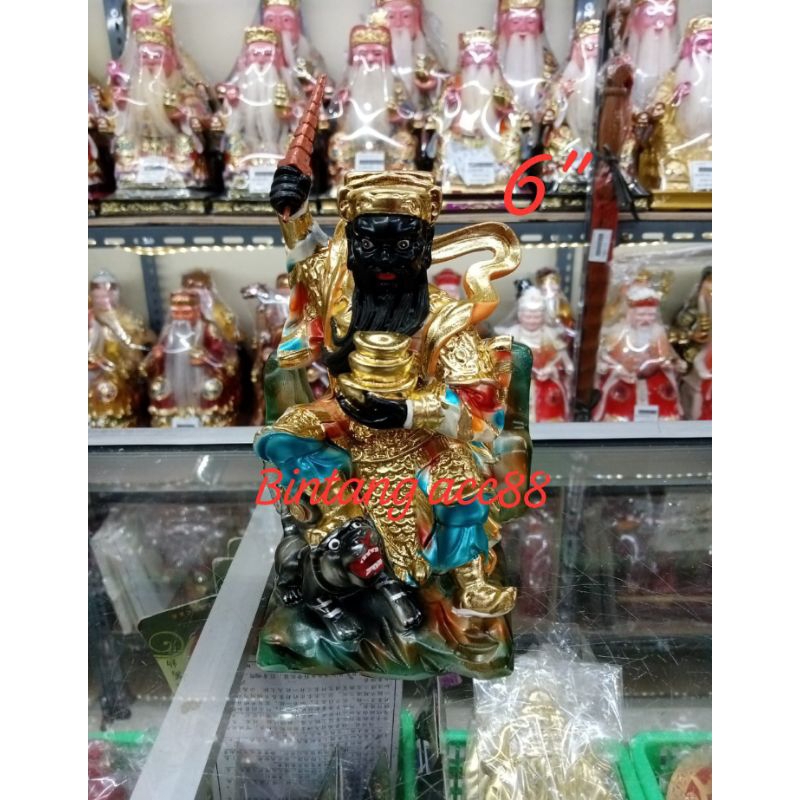 patung dewa han tan kong/ tio guan suei - fiber - 6inch