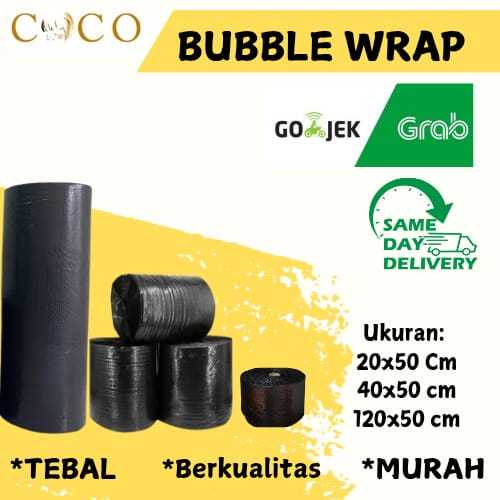 

Bubble Wrap Packing Roll 20x50 cm, 40x50 cm, 120x50 cm | HITAM| TEBAL| MURAH