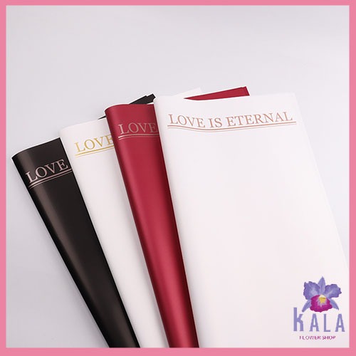 

20 Lembar kertas buket bunga full color love is eternal cellophane paper KB6205