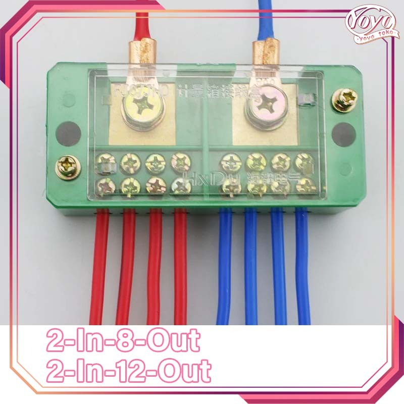 Box Kabel Listrik 2 In 8 Out/2 In 12 Out Terminal Junction Box Terminal Box Terminal Panel Listrik