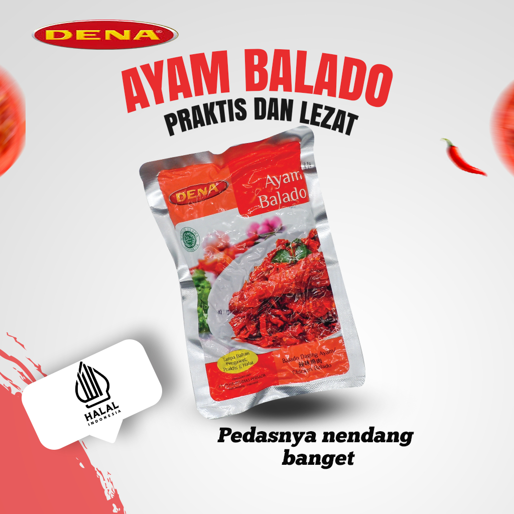 

Daging Ayam Balado Dena 150gr Tahan 12 Bulan