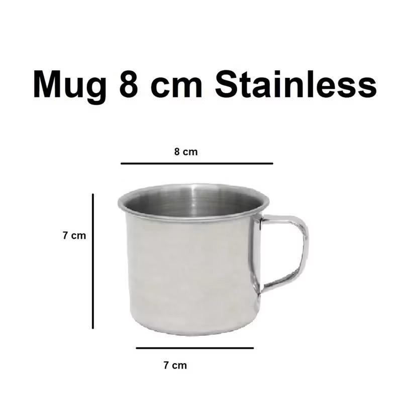 Cangkir Stainless Steel 8cm / Mug Stainless Steel / Gelas Serbaguna