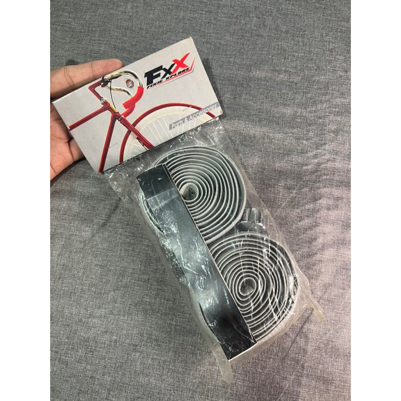 BARTAPE FIXIE SILVER ABU GREY BAR TAPE ROADBIKE RB MOTIF CARBON SEPEDA BUSA STANG SPONS EMPUK