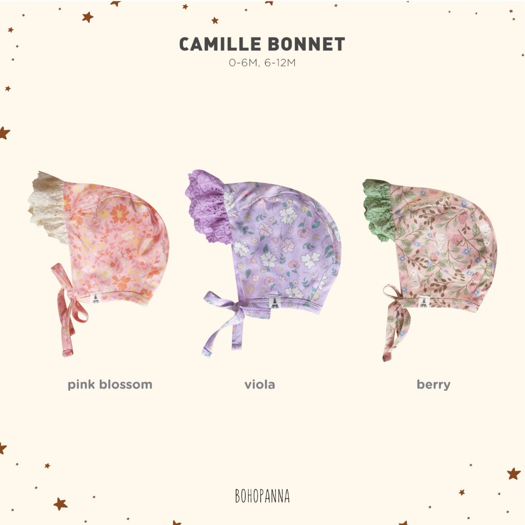 BOHOPANNA Bonnet Camille | Bonnet Ruffle Disney - Topi Bayi
