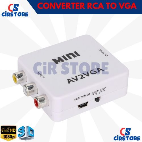 Converter Display AV2VGA RCA TO VGA Converter AV to VGA Converter RCA AV to VGA Konektor Mini Box Bi