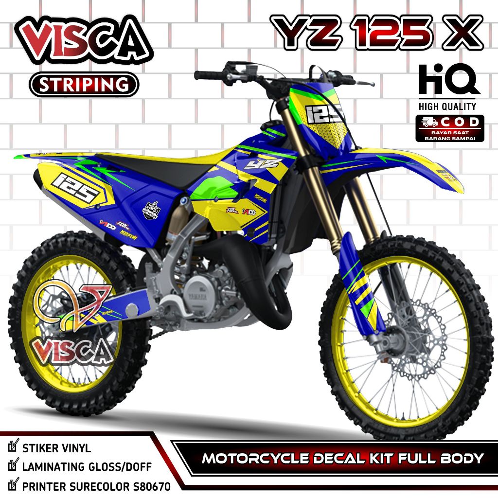 Decal YZ 125 X 2022 Full Body - Stiker YZ 125X Fullbody - Dekal YZ 125 2022 - Striping YZ 125X Varia