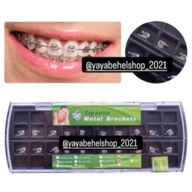 BRACKET BEHEL GIGI METAL MINI ROTH 022 WITH HOOK 345 TOP SERIES BOX HIJAU / Kawat Dental Comfort Usa