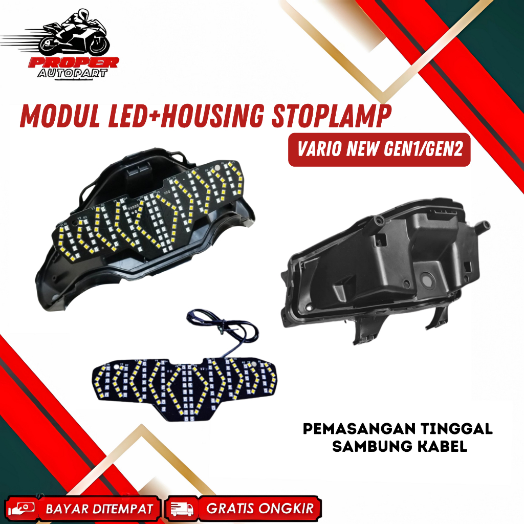 HOUSING BEAT DELUXE+MODUL RUNNING 8 MODE STOPLAMP RUNNING HOUSING+MODUL BEAT DELUXE VARIO LED NEW VA