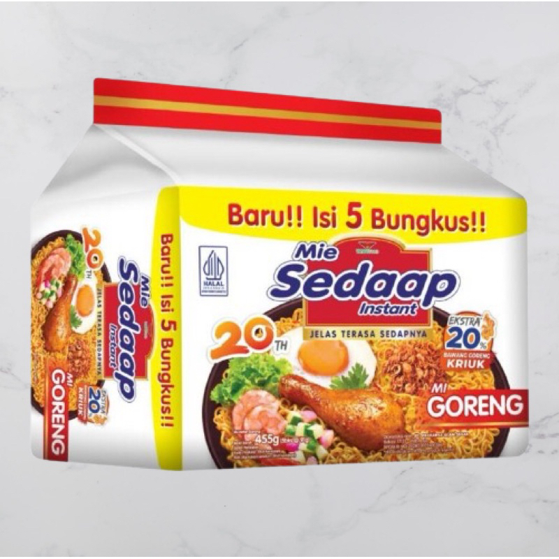 

New Mie Sedaap goreng isi 5 bungkus