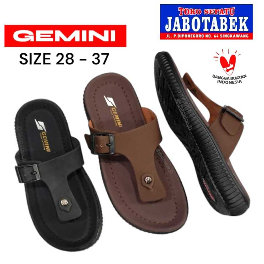 [COD] SANDAL KASUAL ANAK COWOK GEMINI MODEL JEPIT SIZE 28 29 30 31 32 33 34 35 36 37 WARNA HITAM COK