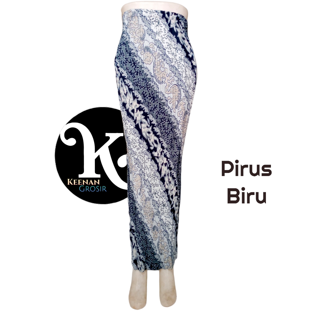 Keenan Jarik plisket batik motif pirus biru