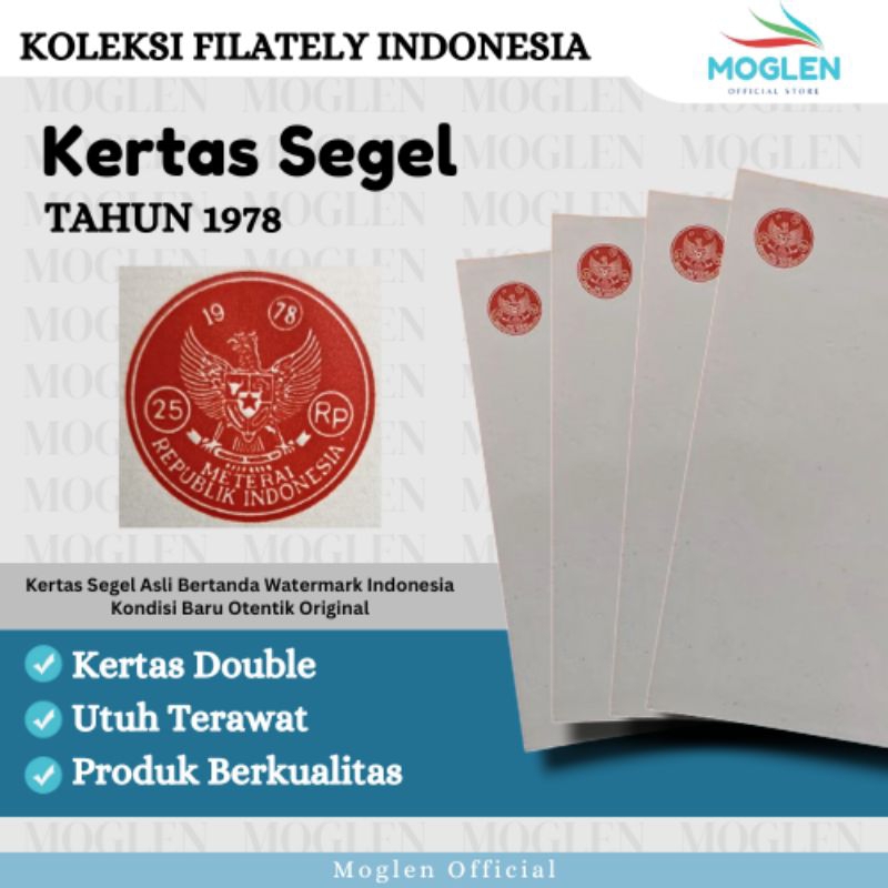 Kertas Segel tahun 1978 Double Slide Asli Original