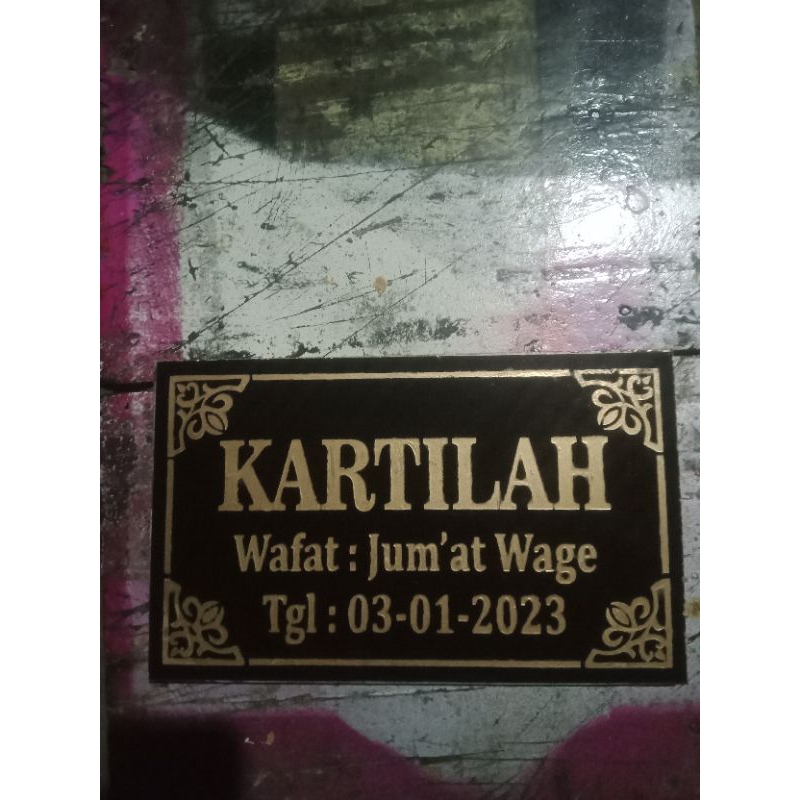

Papan nama nisan 15x25 batu nisan ganit