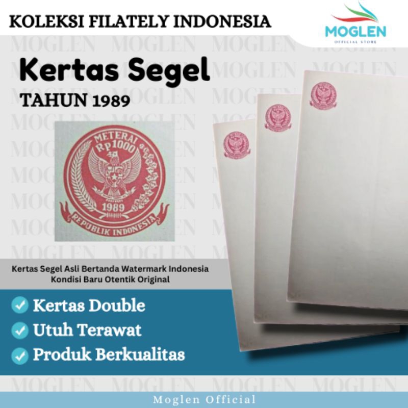 

Kertas Segel Bermaterai Tahun 1989 Double Slide Asli Original