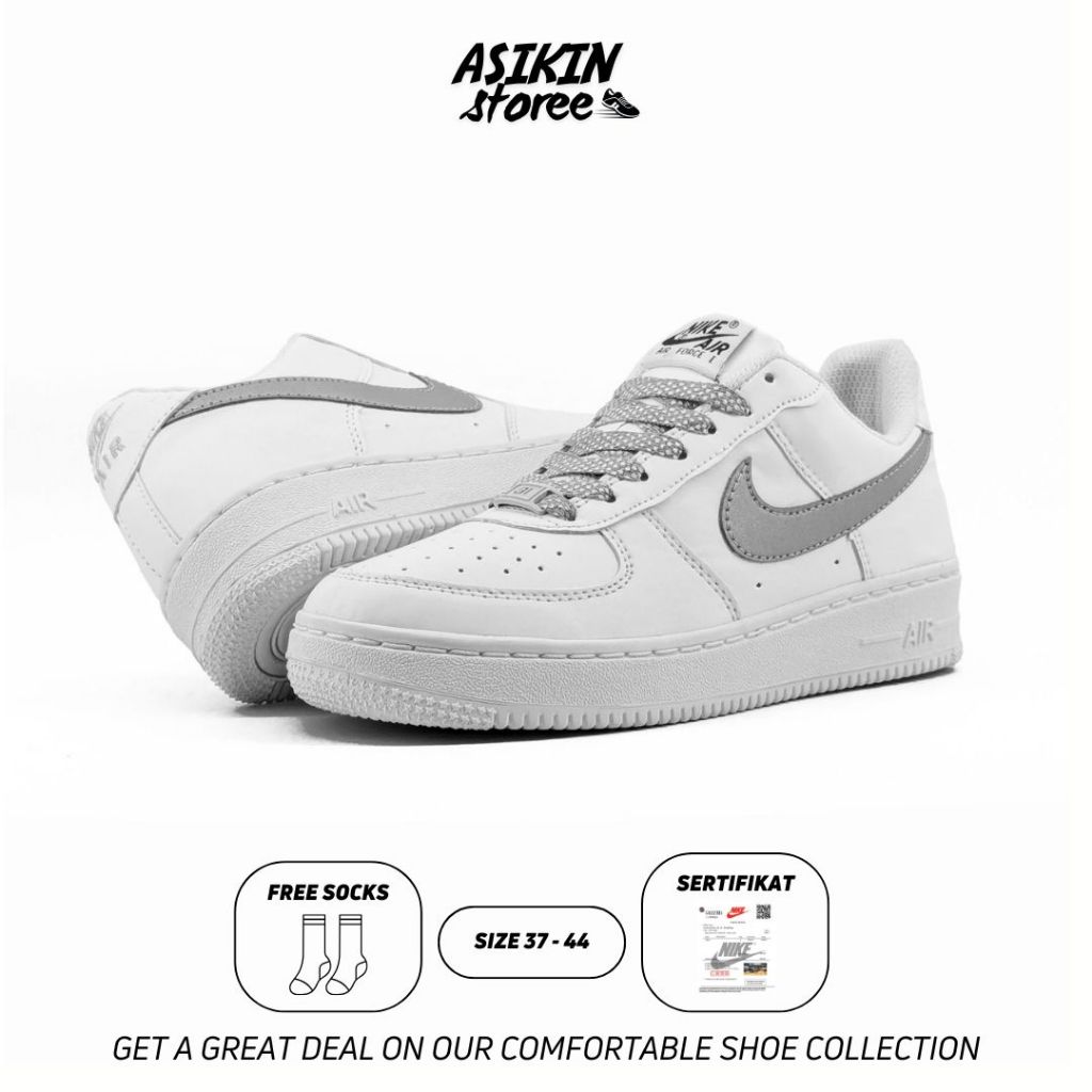 Sepatu Sneakers Pria Refletive - Sepatu Sneakers Pria Wanita Casual Putih Bisa Nyala