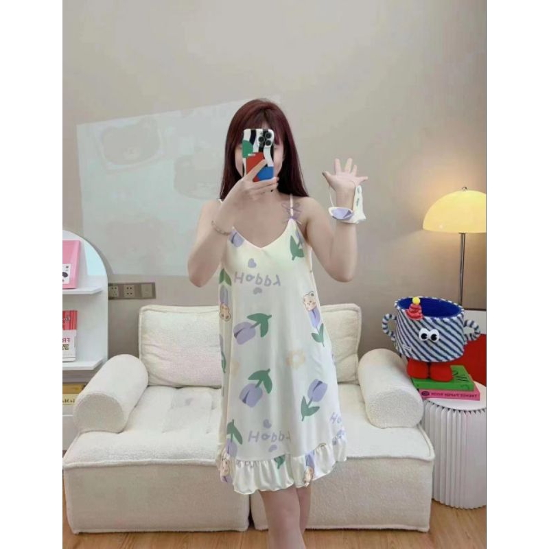 02 Baju Tidur Dress Cup Bra Sexy Free Penutup Mata Daster
