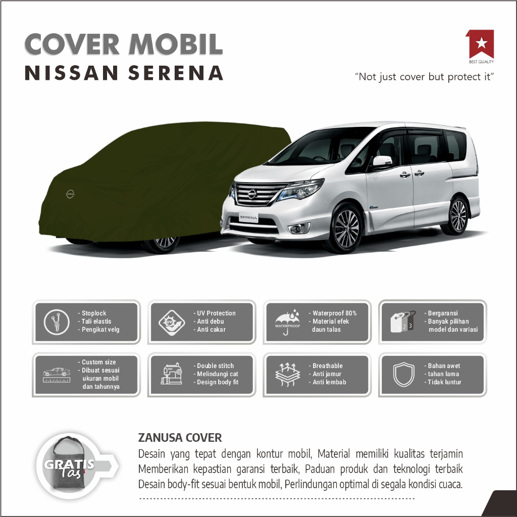 BODY COVER MOBIL NISSAN SERENA, SARUNG MOBIL NISSAN SERENA, SELIMUT MOBIL NISSAN SERENA