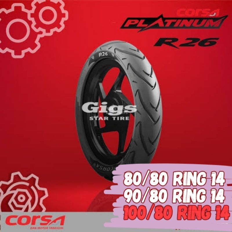 Corsa Platinum R26 100/80, 90/80, 80/80 Ring 14 Tubeless