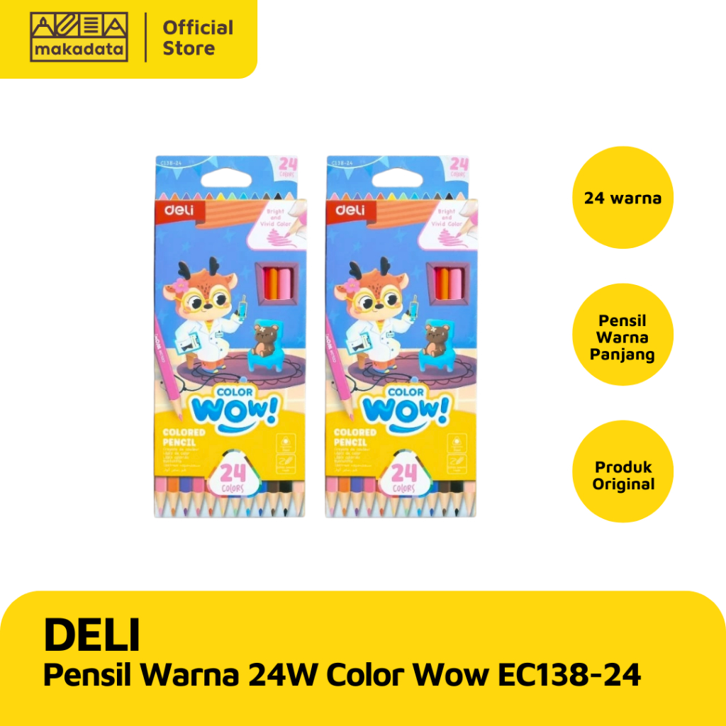 

COLOUR PENCIL / PENSIL WARNA DELI COLOR WOW 24 WARNA PANJANG EC138-24 MURAH