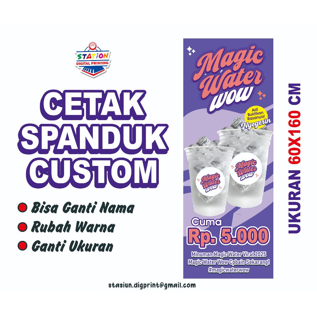 Spanduk Minuman Viral Magic Water Wow