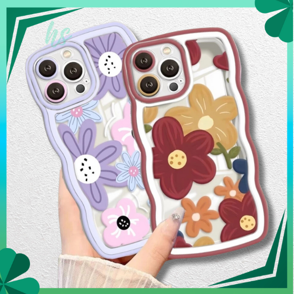 Case Samsung A02S A03S A11 M11 A12 M12 Softcase Motif Bunga Casing Gelombang