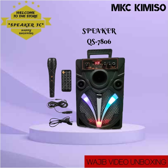 Speaker bluetoot portable QS-7806 8,8inc free mic
