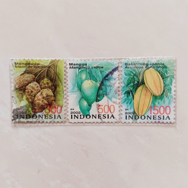 

(AB) Perangko Indonesia 2002 Buah-buahan Set 3 pcs Used