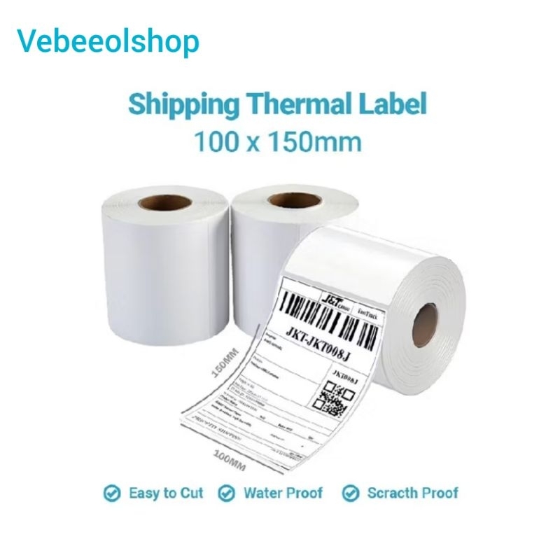 

KERTAS THERMAL LABEL BARCODE THERMAL PAPER 100X150 MM A6 ISI 500 LEMBAR